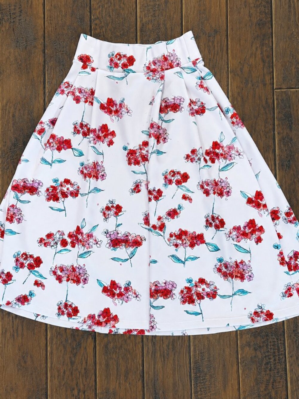 Patrizia Pepe Floral Pleated A-Line Midi Skirt Size 42